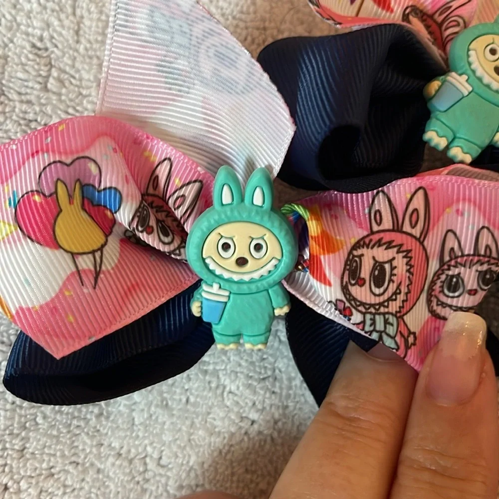 Colorful labubu Cartoon Hair Bows nwt set of two